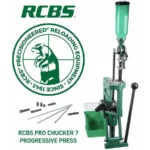 RCBS Pro Chucker 7 Progressive Press, green press with clear green hopper, handle and small parts