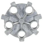 RCBS Pro Chucker 5-Die Plate, silver top view with five circular die openings