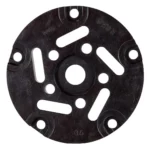 RCBS Pro Chucker 5 Shell Plate #10, top view of round black plate with multiple slots and holes