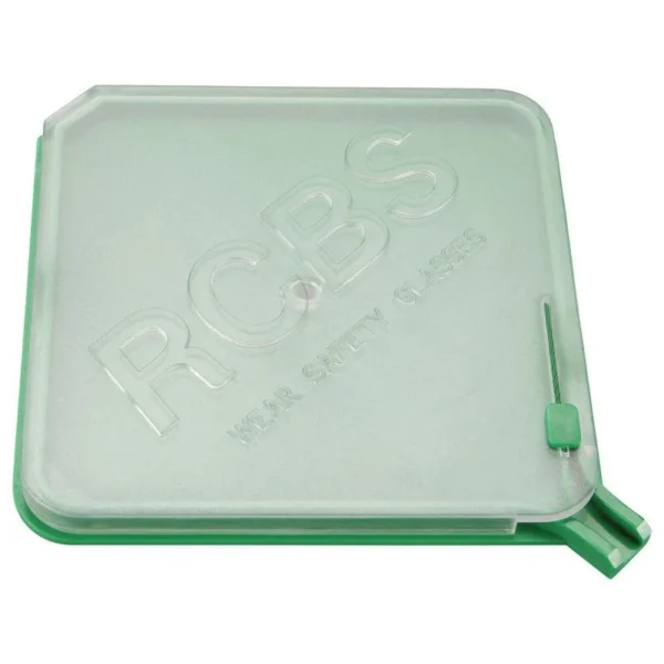 RCBS RC UNIVERSAL HPT PRIMER TRAY ASSY translucent green square tray, top view