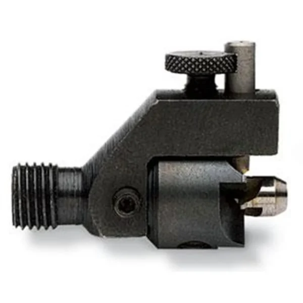 RCBS Trim Pro 3-Way Cutter, black metal cutter in side view with knurled adjustment knob