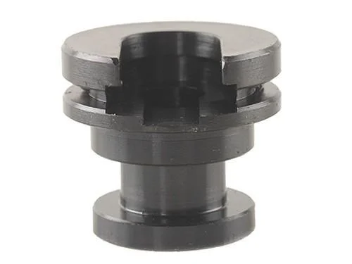 RCBS Pro Trim Shell Holder Adaptor Herter's, black and silver metal adaptor, front view
