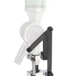 RCBS Case Activated Linkage Kit, front view with translucent reservoir, black linkage and metal fittings