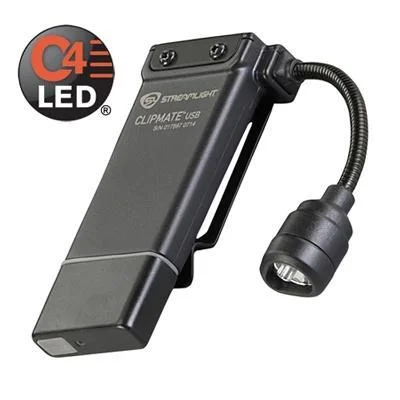 primary-29478 Streamlight Clipmate Rechargeable USB Light White/Red Clip-On LED Light