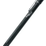 Streamlight Stylus LED Penlight in black, angled side view with pocket clip