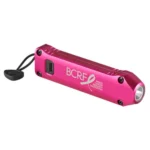 Streamlight BCRF Wedge XT flashlight in pink, angled view with side switch and wrist lanyard