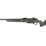 Seekins HAVAK PH3, side view with camouflage stock, dark barrel and scope rail