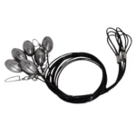 AVIAN Zink Texas Decoy Rig, coiled black lines with silver weights, clips and looped ends