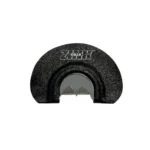 AVIAN Zink Signature Series Batwing Mouth Call, black front view with gray reeds