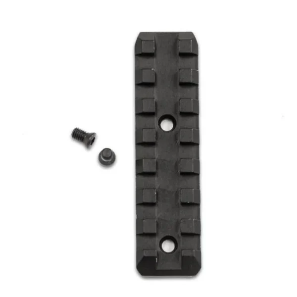Beretta 1301 Tactical Aluminum Picatinny Rail, black top view with two mounting screws