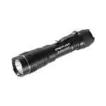 Streamlight Protac 2.0 HP black flashlight, angled side view with flared bezel and pocket clip