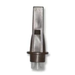 Haydel's Bobwhite Quail Call, clear and brown tubular call shown upright