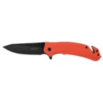 Kershaw Knives Kershaw Barricade Rescue Folding Knife 3-1/2" Drop Point Blade Orange with Carbide Glassbreaker Tip and