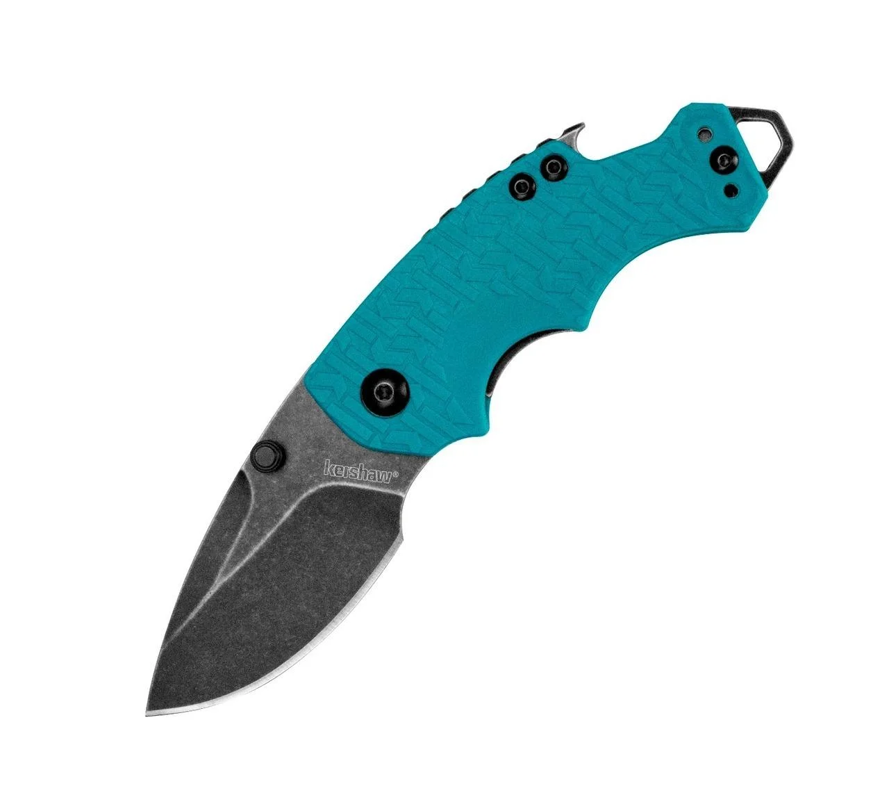 primary-29684 Kershaw Shuffle Folding Knife, teal handle and open blackwashed drop-point blade