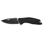 Kershaw Flourish Folding Knife, right-side view with black drop point blade and textured handle