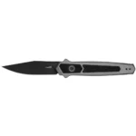 Kershaw Launch 17 Automatic Folding Knife open side view with grey handle and black clip point blade