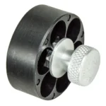 HKS M Series Speedloader S&W 25-2, angled view of black cylinder and silver knob