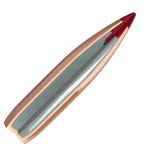 Hornady ELD Match bullet, cutaway side view showing red tip and internal core