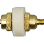 OTIS 12GA PIERCE POINT JAG BRASS side view with pointed tip, threaded end and white patch