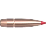 Hornady CX Bullets, copper bullet side view with red polymer tip and grooved body