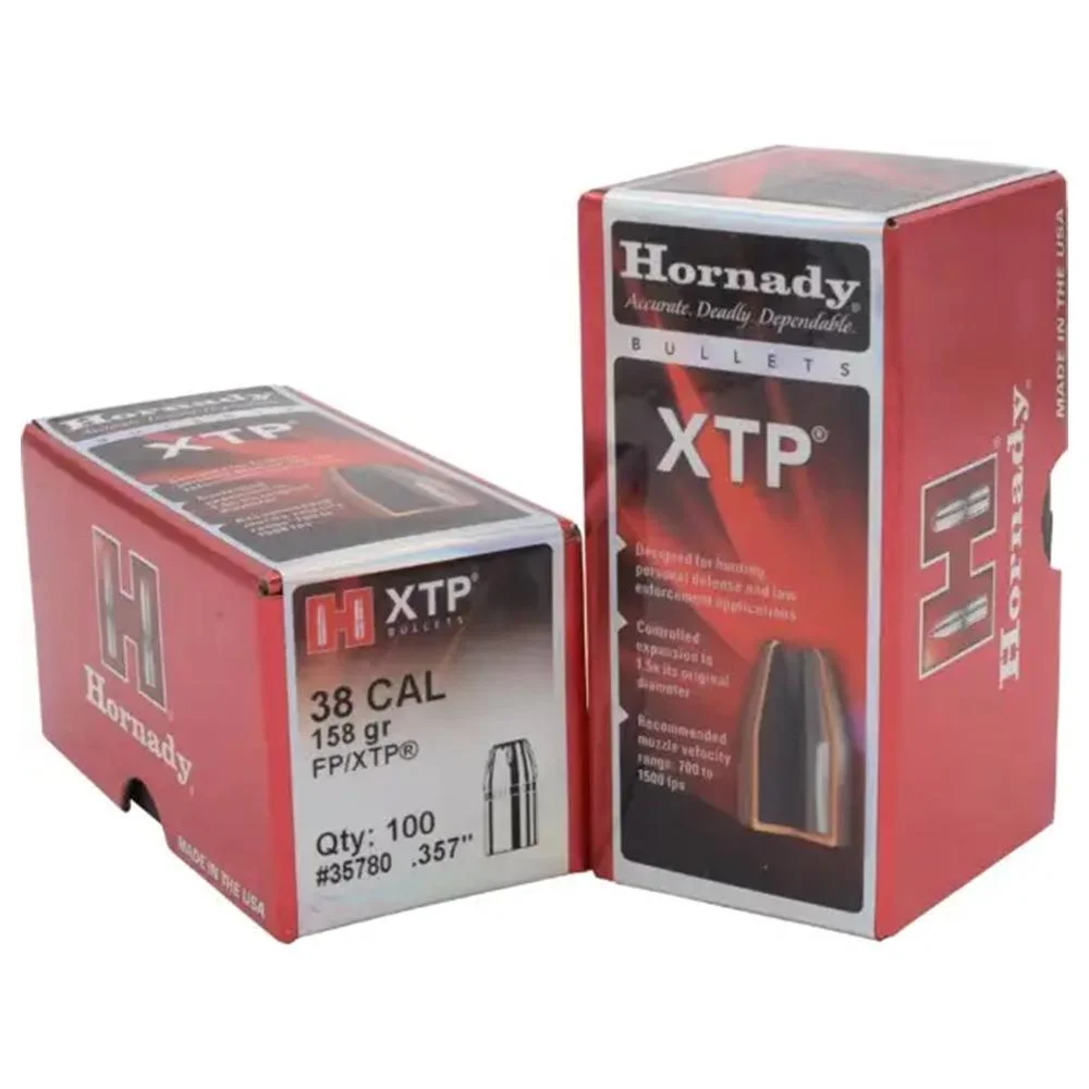 primary-30068 Hornady Handgun Bullets XTPFP, two red boxes in angled front view with bullet graphics