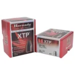 Hornady Handgun Bullets XTPHP, two red and grey boxes shown from front and angled top views