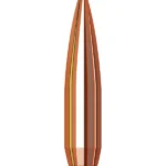 Hornady Match Bullets copper-colored cutaway side view with pointed tip and hollow interior