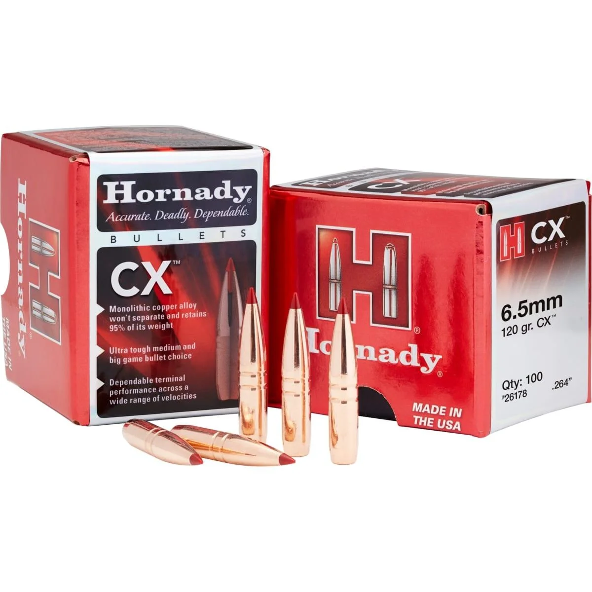 primary-30116 Hornady Mfg Hornady CX Bullets 6.5mm .264" 130gr (1-8") 50/rd