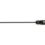 OTIS PISTOL CLEANING ROD 11" BLK, black rod with branded handle, side view