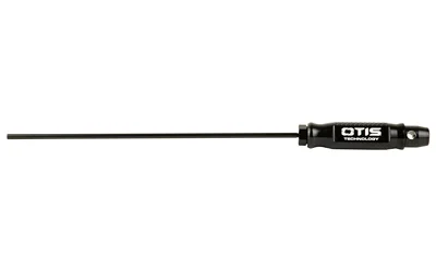 OTIS PISTOL CLEANING ROD 11" BLK, black rod with branded handle, side view