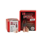 Hornady FTX Handgun Bullets, red boxes with several copper-colored bullets displayed in front