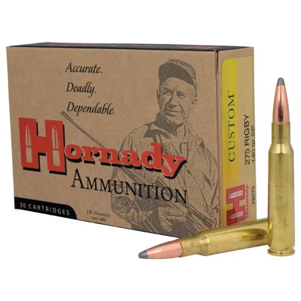 Hornady Mfg Hornady Custom Lite Rifle Ammunition .275 Rigby 140 gr SP 2680 fps 20/ct