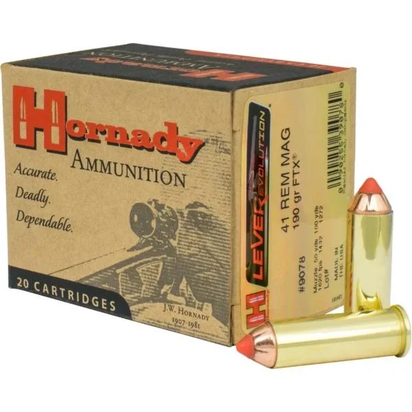 Hornady Mfg Hornady LEVERevolution Rifle Ammunition .41 Mag 190 gr FTX 1620 fps 20/ct