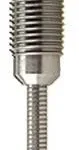 Hornady Zip Spindle Kit, silver spindle shown vertically with threaded shaft and hex collar