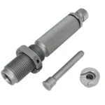 Hornady Lock-N-Load Primer Pocket Swage Tool, silver threaded tool with three loose parts