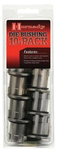 primary-30299 Hornady Lock-N-Load Die Bushing, clear 10-pack with stacked black and silver bushings