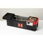 Hornady Hot Tub 9L Sonic Cleaner, black and red unit with open lid and baskets