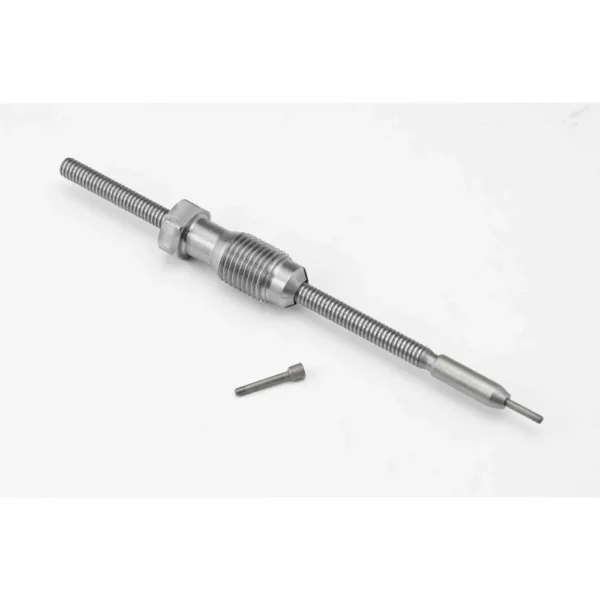 Hornady Zip Spindle Kit silver threaded spindle and separate pin, angled view