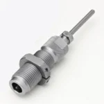Hornady Single Full Length Sizer Die, angled view of silver threaded die with knurled spindle