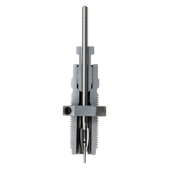 primary-30356 Hornady Custom Grade New Dimension Full Length Sizer silver die shown upright with threaded stem
