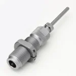 Hornady Custom Grade New Dimension Series III sizer die, angled view with silver threaded body
