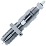 Hornady Match Grade Full Length Sizer Die, angled view of silver threaded die assembly