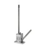 Hornady Versa-Prime Bench Mounted Priming Tool, silver tool with vertical rod and angled lever