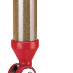 Hornady Lock-N-Load Bench Rest Powder Measure, red and clear upright measure with metal crank