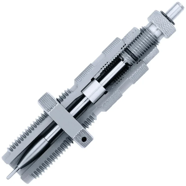 Hornady Match Grade Neck Size Die 6mm PPC, silver cutaway view showing internal parts