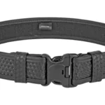 Bianchi 7950 Duty Belt, black front view with basketweave finish and buckle