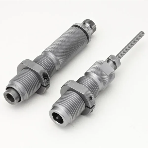 Hornady Custom Grade New Dimension Series III Rifle 2-Die Set, two silver dies