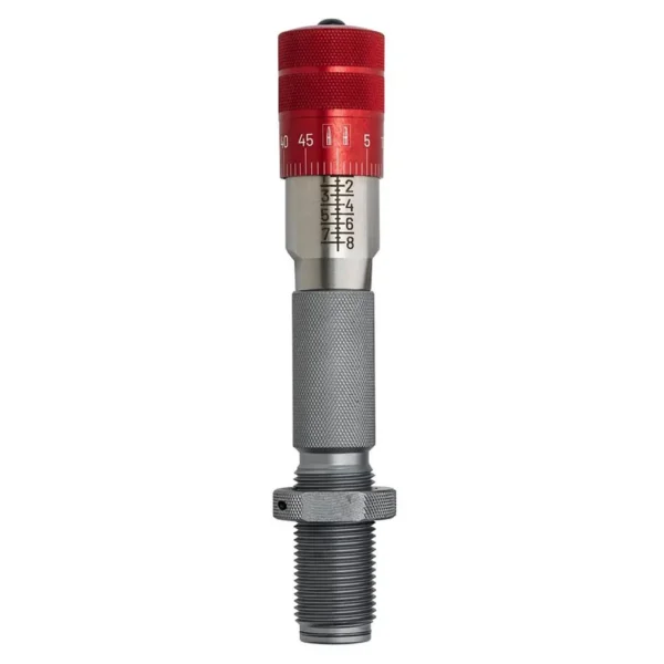 Hornady Premium Match Grade Die Set 25 Creedmoor, silver die with red micrometer top
