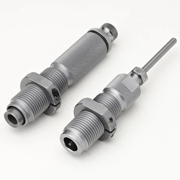 Hornady Custom Grade New Dimension Series III 2-Die Set, two silver threaded dies