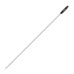 OTIS SM CAL (.17/.22) SS ROD 36, slender silver cleaning rod with black tip, diagonal view